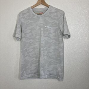 Karbon Shirt Mens Medium Gray Camo Short Sleeve Athletic Activewear Tee